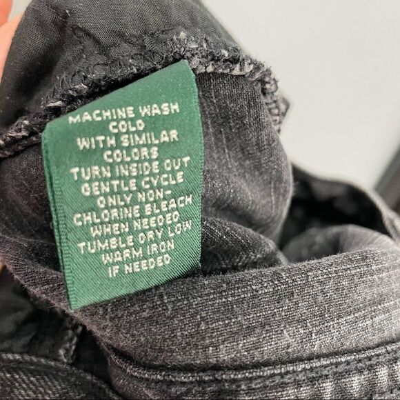 [2] Lauren By Ralph Lauren Black Classic Straight Leg Jeans Fall Cotton Denim - Picture 10 of 13